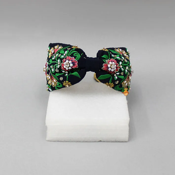 Best Floral Embroidered Black Hairband Hair Accessories | Hair Bands