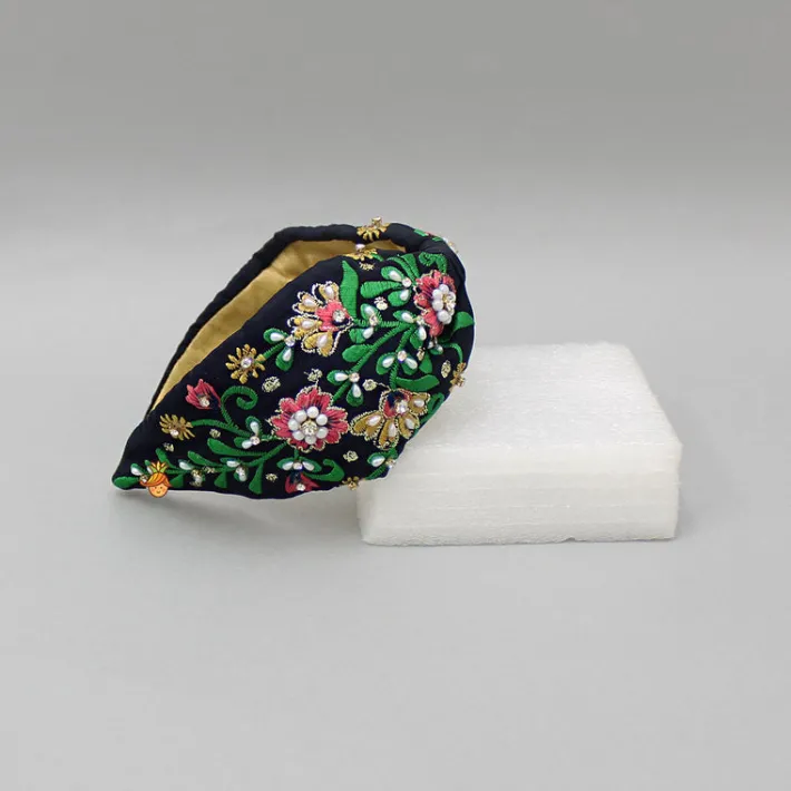 Best Floral Embroidered Black Hairband Hair Accessories | Hair Bands