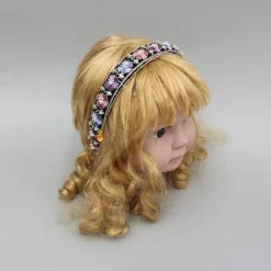 Online Floral Embroidered Black Hairband With Beadwork Hair Accessories | Hair Bands