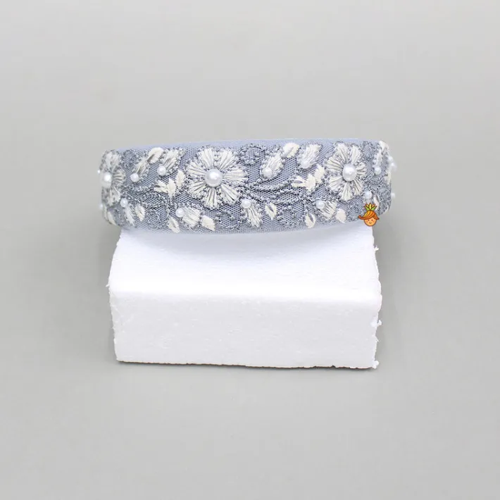 Clearance Floral Embroidered Grey Hairband Hair Accessories | Hair Bands