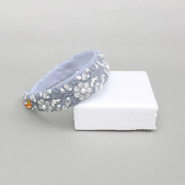 Clearance Floral Embroidered Grey Hairband Hair Accessories | Hair Bands