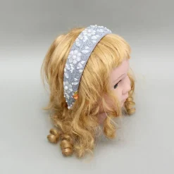 Clearance Floral Embroidered Grey Hairband Hair Accessories | Hair Bands