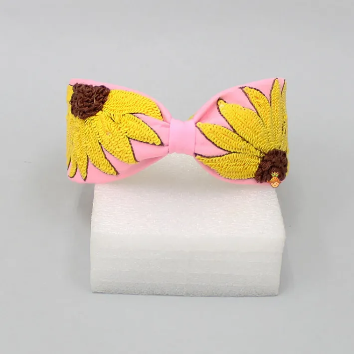 Online Floral Embroidered Pink Hairband Hair Accessories | Hair Bands