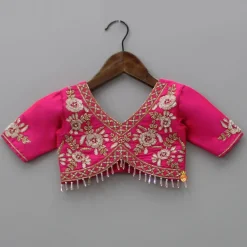 Sale Floral Embroidered Pink Top And Lehenga With Matching Net Dupatta Ethnic Wear | Lehengas & Ghagras