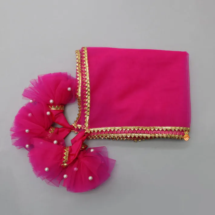 Sale Floral Embroidered Pink Top And Lehenga With Matching Net Dupatta Ethnic Wear | Lehengas & Ghagras