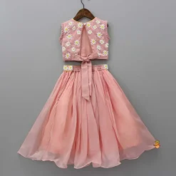 New Floral Embroidered Stylish Back Pink Top And Lehenga Ethnic Wear | Lehengas & Ghagras