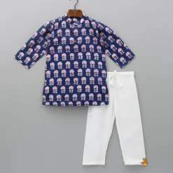 Best Floral Hand Block Printed Blue Kurta And Pyjama BOY Indian Ethnic Wear | Ethnic Sets