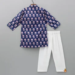 Best Floral Hand Block Printed Blue Kurta And Pyjama BOY Indian Ethnic Wear | Ethnic Sets