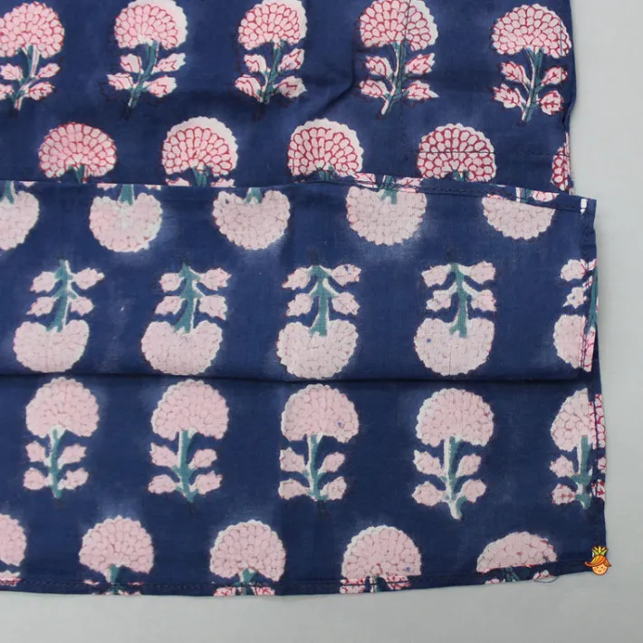 Best Floral Hand Block Printed Blue Kurta And Pyjama BOY Indian Ethnic Wear | Ethnic Sets