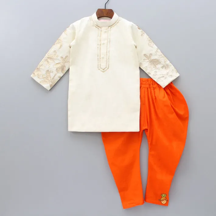New Floral Lace Work Kurta With Churidar BOY Indian Ethnic Wear | Ethnic Sets