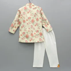 Best Floral Multicolour Printed Sherwani And Pyjama BOY Indian Ethnic Wear | Sherwani Sets