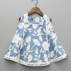 New Floral Print Blue Kurta With Dhoti Ethnic Wear | Dhotis & Patialas