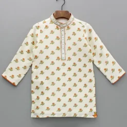 Best Floral Printed And Faux Mirror Work Embroidered Kurta With Pyjama BOY Indian Ethnic Wear | Ethnic Sets