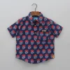 Best Floral Printed And Lurex Striped Navy Blue Shirt BOY Shirts & Tees