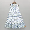 Hot Floral Printed Blue Flared Kurti Ethnic Wear | Kurtis & Jumpsuits