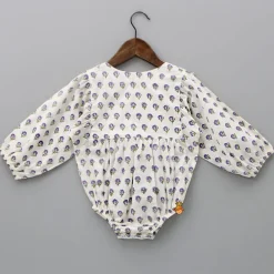 Fashion Floral Printed Bodysuit With Overlap Front Twinning Sets | Baby Essentials