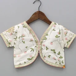 Discount Floral Printed Crop Top With Lehenga And Net Dupatta Ethnic Wear | Lehengas & Ghagras