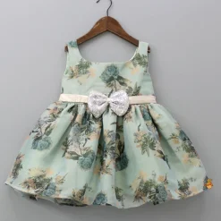 Outlet Floral Printed Dress With Sequins Embroidered Bow Dresses & Sets | Dresses