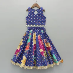 Discount Floral Printed Embellished Top And Gota Lace Work Lehenga Ethnic Wear | Lehengas & Ghagras