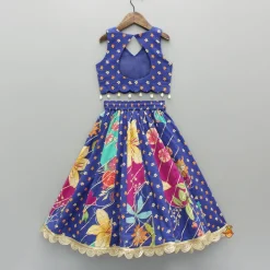 Discount Floral Printed Embellished Top And Gota Lace Work Lehenga Ethnic Wear | Lehengas & Ghagras