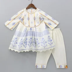Outlet Floral Printed Flared Kurti With Pant Twinning Sets | Ethnic Wear