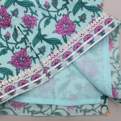 Sale Floral Printed Gota Lace Work Kurti With Palazzo And Dupatta Ethnic Wear | Palazzos & Shararas