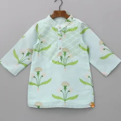 Discount Floral Printed Green Kurta With Dhoti BOY Indian Ethnic Wear | Ethnic Sets