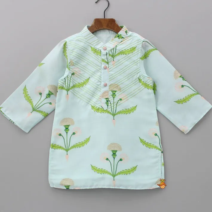 Discount Floral Printed Green Kurta With Dhoti BOY Indian Ethnic Wear | Ethnic Sets