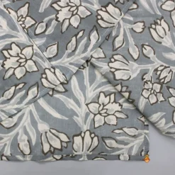 Fashion Floral Printed Grey Kurta With Printed Pyjama BOY Indian Ethnic Wear | Ethnic Sets