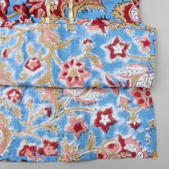 Online Floral Printed Hand Block Gota Lace Detailed Blue Kurta With Pyjama BOY Indian Ethnic Wear | Ethnic Sets