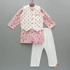 Fashion Floral Printed Kurta And Jacket With Pyjama BOY Twinning Sets | Indian Ethnic Wear