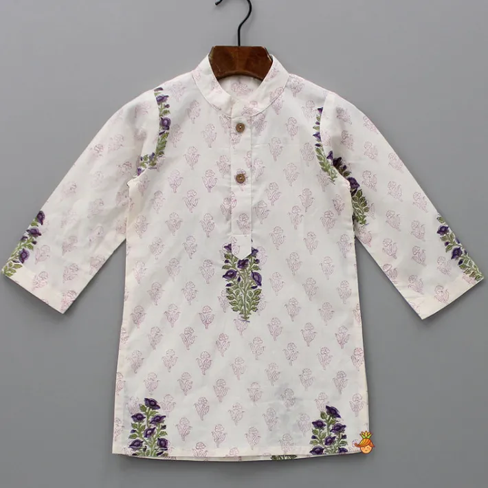 Discount Floral Printed Kurta And Stylish Jacket With Dhoti BOY Twinning Sets | Indian Ethnic Wear
