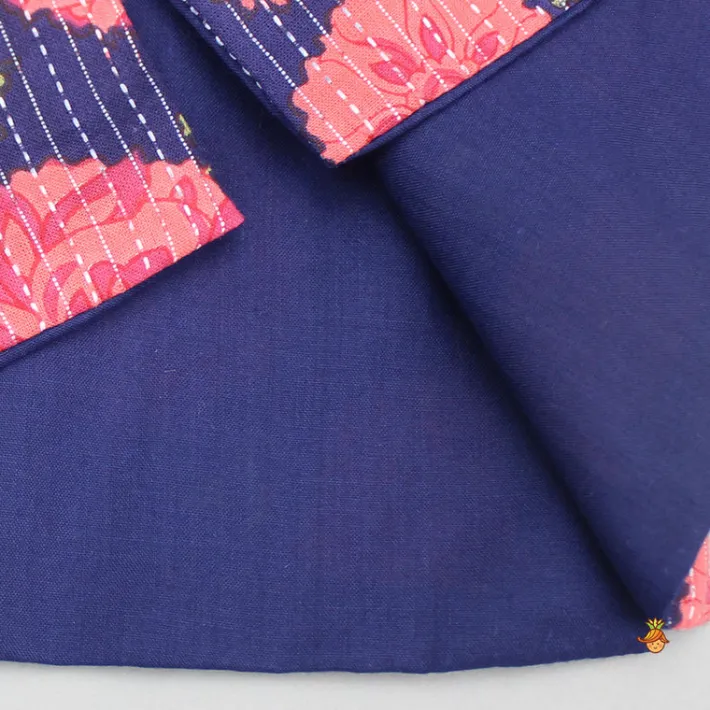 Online Floral Printed Kurta And Front Open Jacket With Pyjama BOY Indian Ethnic Wear | Ethnic Sets