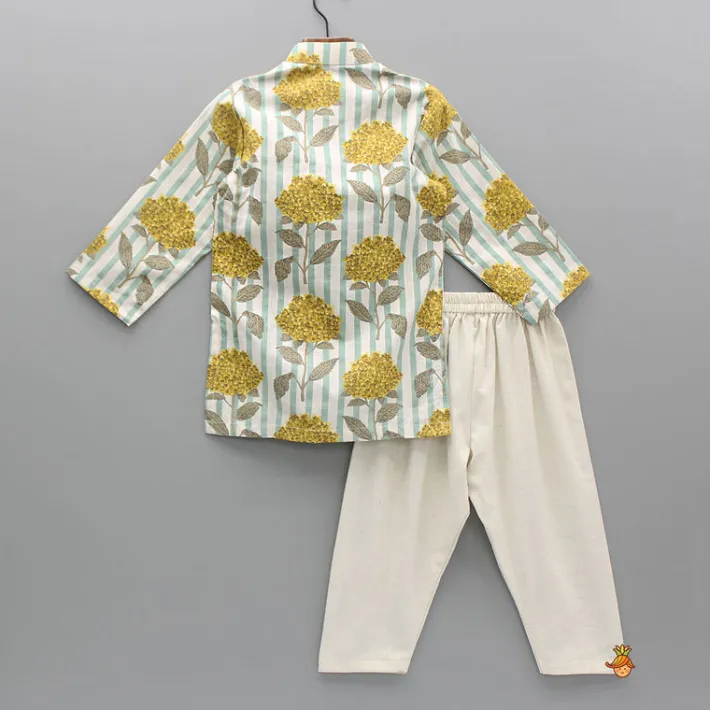 Best Floral Printed Kurta With Pyjama BOY Indian Ethnic Wear | Ethnic Sets