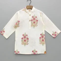 Online Floral Printed Kurta With Handworked Jacket And Dhoti. BOY Indian Ethnic Wear | Ethnic Sets