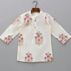 Discount Floral Printed Kurta With Handworked Jacket And Dhoti BOY Indian Ethnic Wear | Ethnic Sets