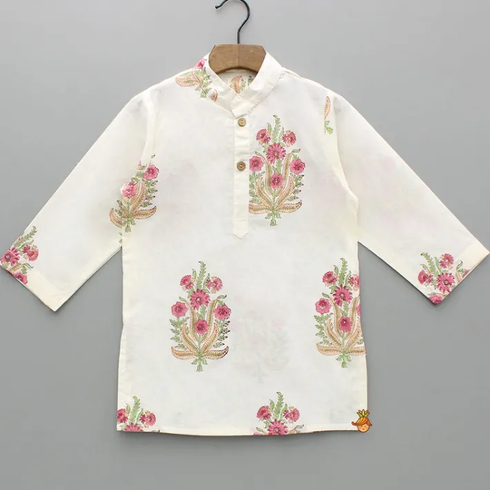 Online Floral Printed Kurta With Handworked Jacket And Dhoti. BOY Indian Ethnic Wear | Ethnic Sets