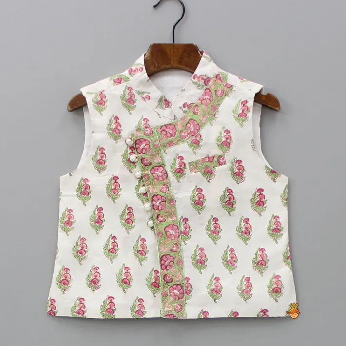 Discount Floral Printed Kurta With Handworked Jacket And Dhoti BOY Indian Ethnic Wear | Ethnic Sets