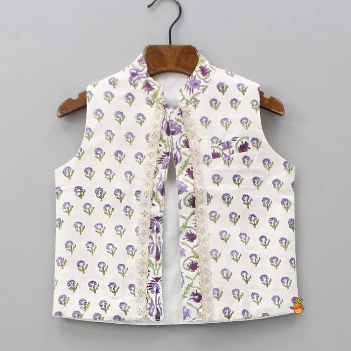 Best Floral Printed Kurta With Jacket And Dhoti BOY Twinning Sets | Indian Ethnic Wear