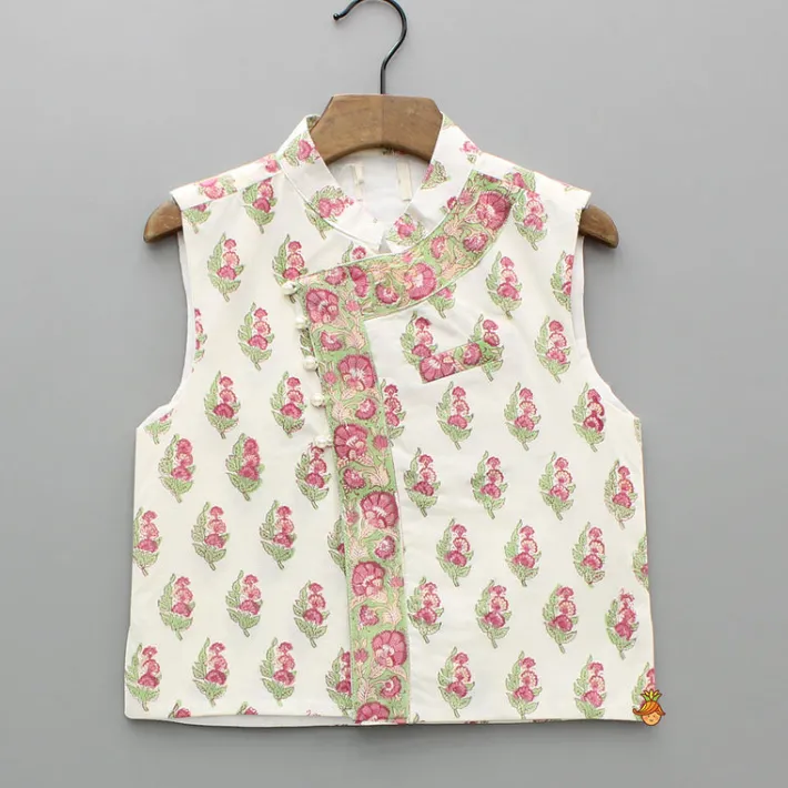 Online Floral Printed Kurta With Handworked Jacket And Dhoti. BOY Indian Ethnic Wear | Ethnic Sets