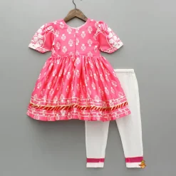 Best Floral Printed Kurti And Pant With Net Dupatta Ethnic Wear | Churidars & Salwars