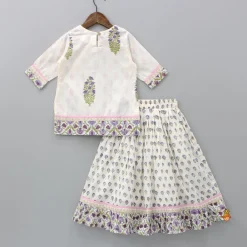 Online Floral Printed Kurti With Lehenga And Dupatta Twinning Sets | Ethnic Wear