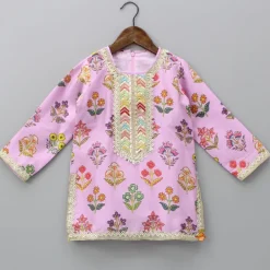 Fashion Floral Printed Kurti With Sharara And Dupatta Ethnic Wear | Palazzos & Shararas