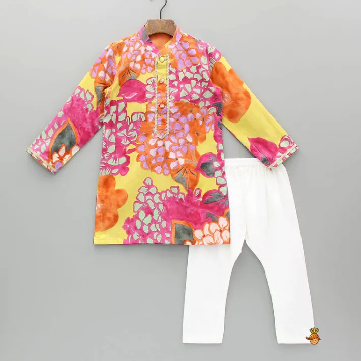 Sale Floral Printed Multicoloured Kurta With Pyjama BOY Indian Ethnic Wear | Ethnic Sets
