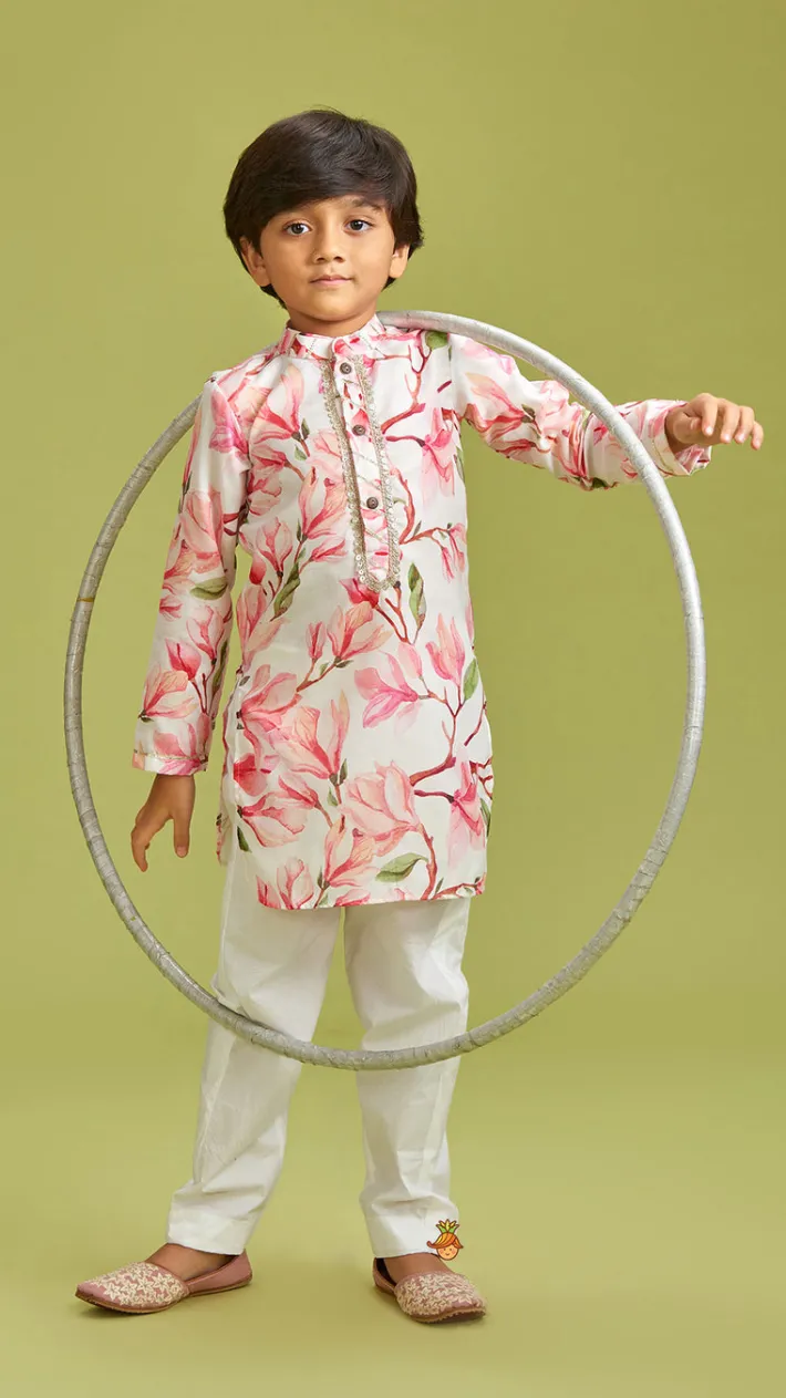 New Floral Printed Multicolour Kurta And Pyjama BOY Indian Ethnic Wear | Ethnic Sets