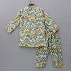 Hot Floral Printed Multicolour Kurta With Matching Pyjama BOY Indian Ethnic Wear | Ethnic Sets