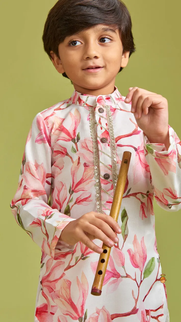 New Floral Printed Multicolour Kurta And Pyjama BOY Indian Ethnic Wear | Ethnic Sets