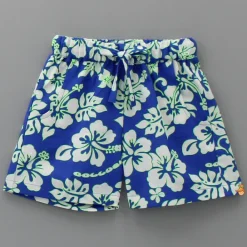 Clearance Floral Printed Notch Collar Shirt And Side Pockets Detail Shorts BOY Sets