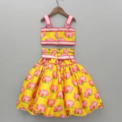 Online Floral Printed Strappy Crop Top With Lehenga And Matching Hairband Ethnic Wear | Lehengas & Ghagras