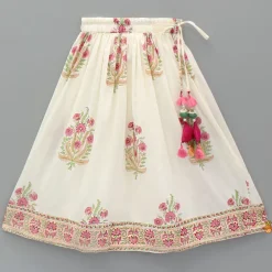 Sale Floral Printed Stylish Front Cut Kurti And Lehenga Twinning Sets | Ethnic Wear